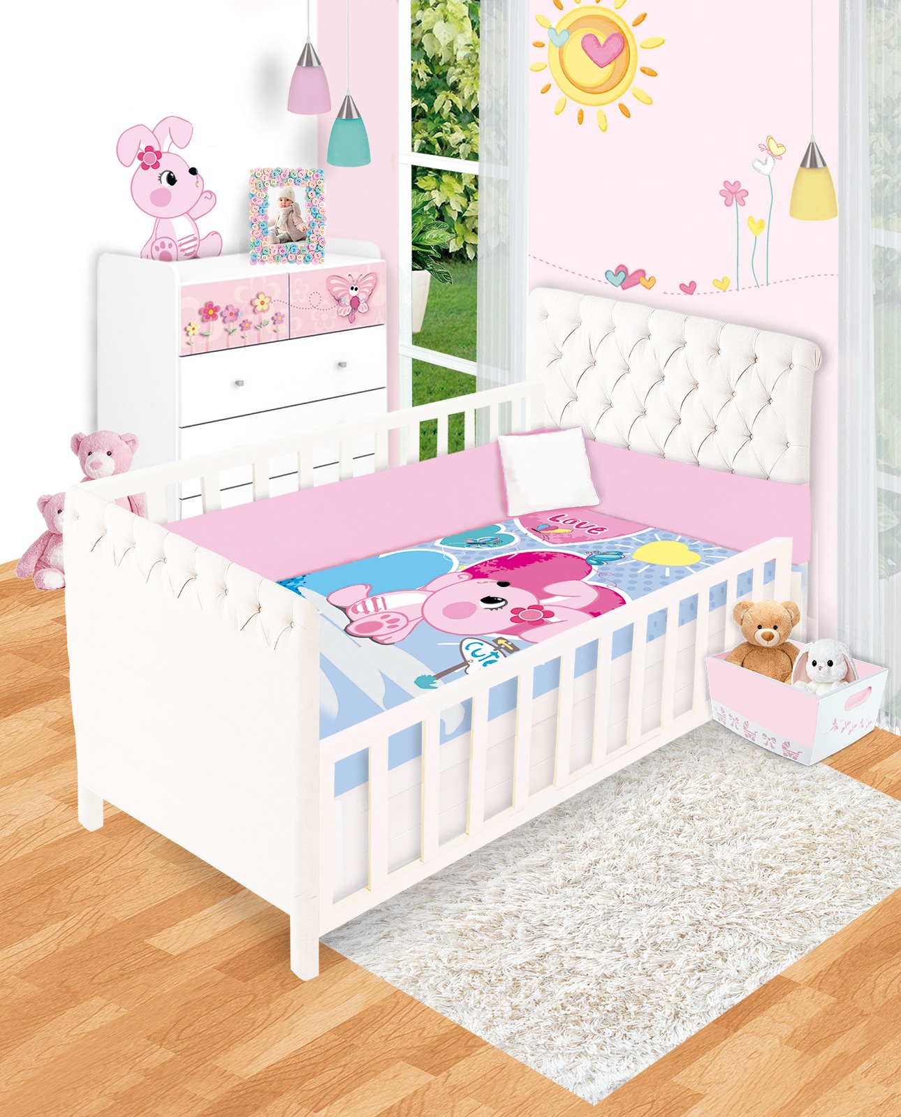 SET DE EDREDON PARA CAMA CUNA LOVE 4 PZAS