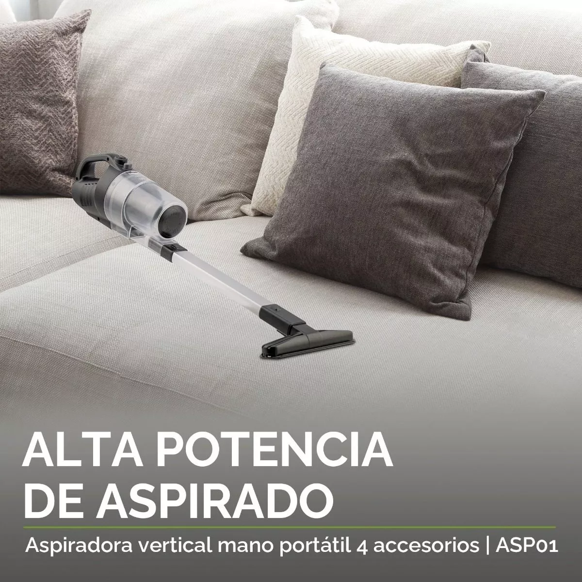 Aspiradora De Mano Portátil Sin Cables Asp01 80w Color Negro.