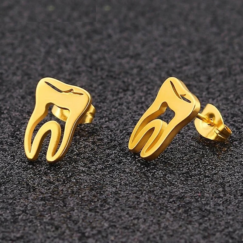 Aretes Pendientes Figura Diente Dentista Moda Fiesta Regalo