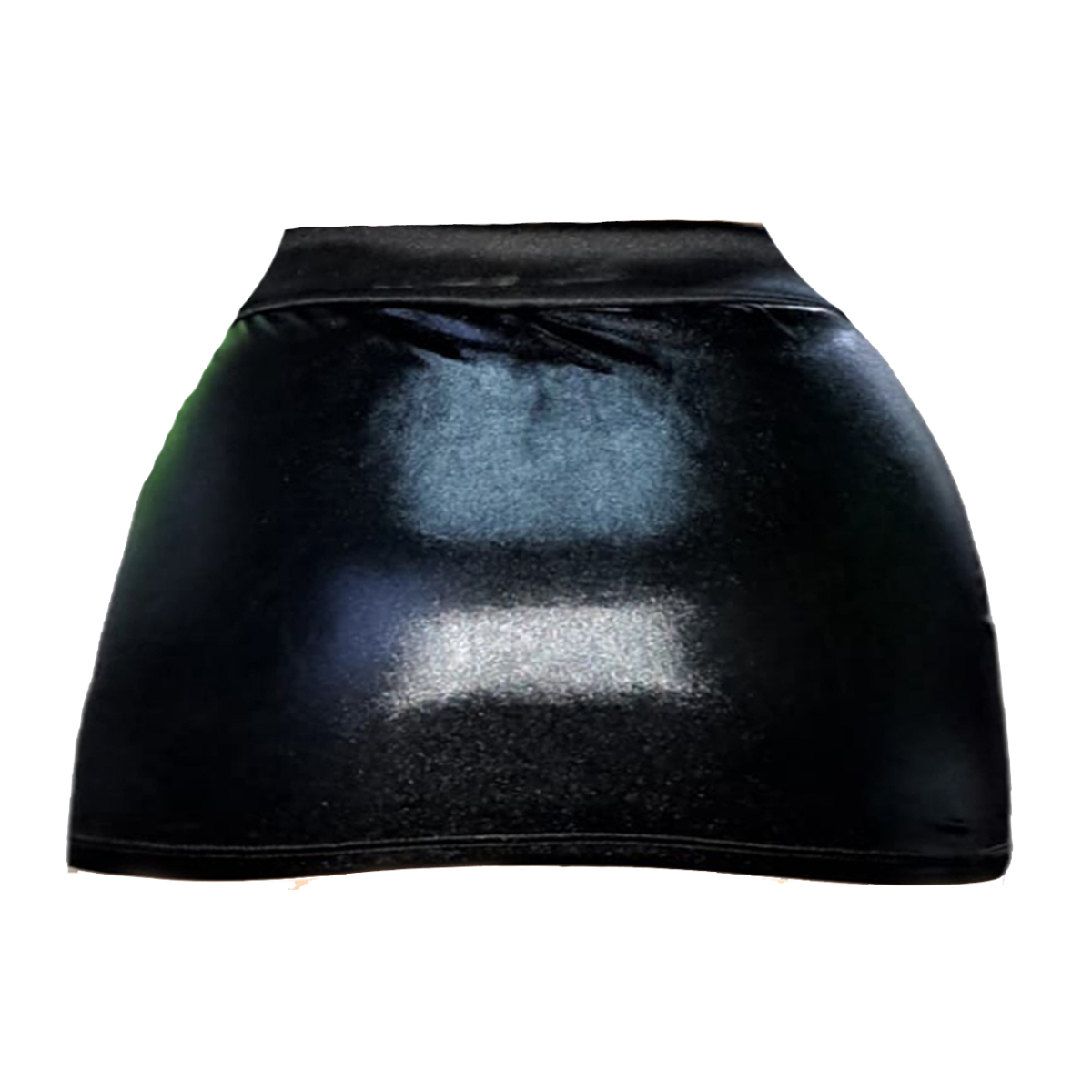 FALDA CORTA NEGRA DE VINIL PARA MUJER.