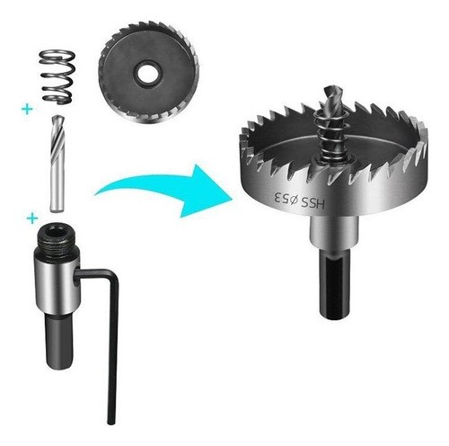 Sierras Corta Circulo Metal 16-53mm Hss Acero Inox 13 Brocas 