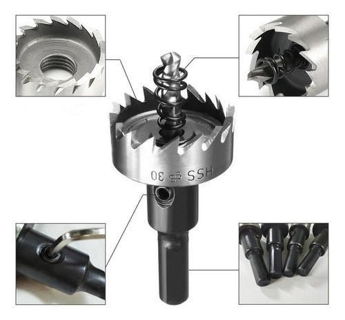 Sierras Corta Circulo Metal 16-53mm Hss Acero Inox 13 Brocas 