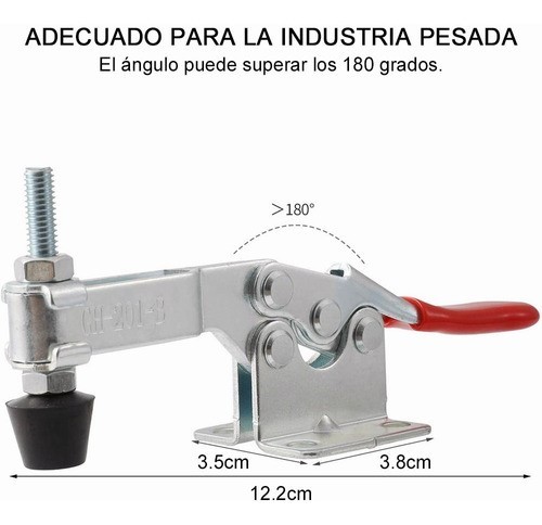 Toggle Clamp Palanca De Sujecion 90kg Uso Rudo Gh-201b 6 Pcs 