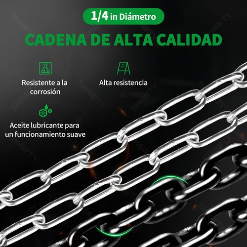 Polipastos Manuales Con Cadena 3m Capacidad De 2 Ton Shawty