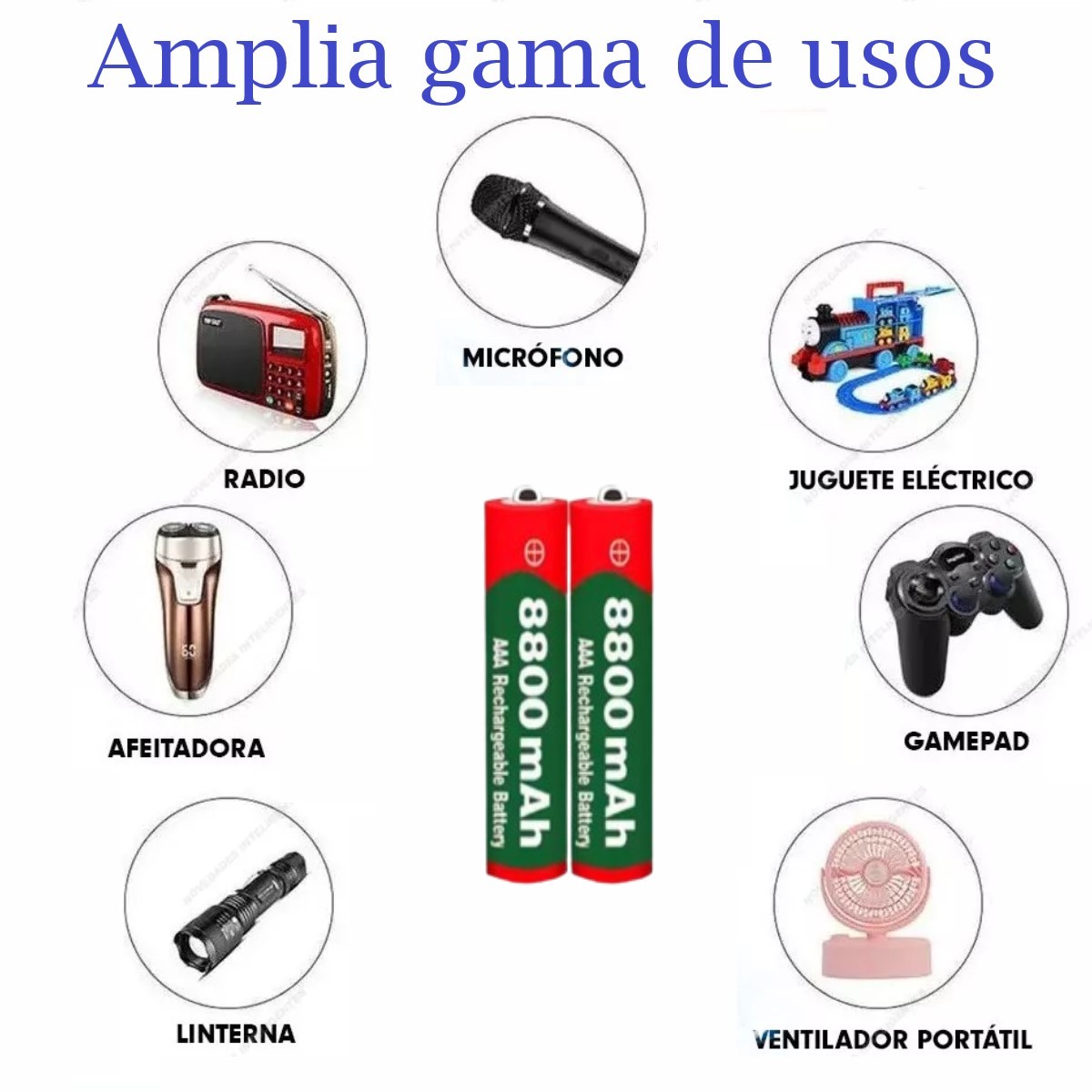 Batería recargable alcalina pila 1,5 V 8800 MAh AAA electrónicos gamer control juego lampara teclad