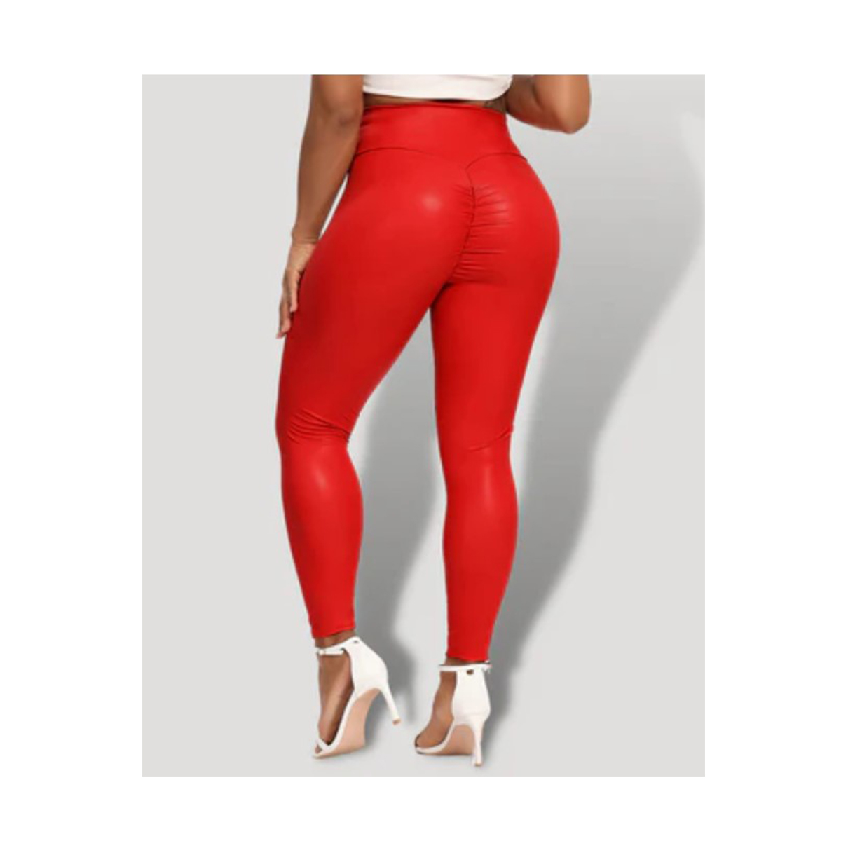 Mallon/Legging Afelpado Acabado Brillante Rojo Talla Grande.