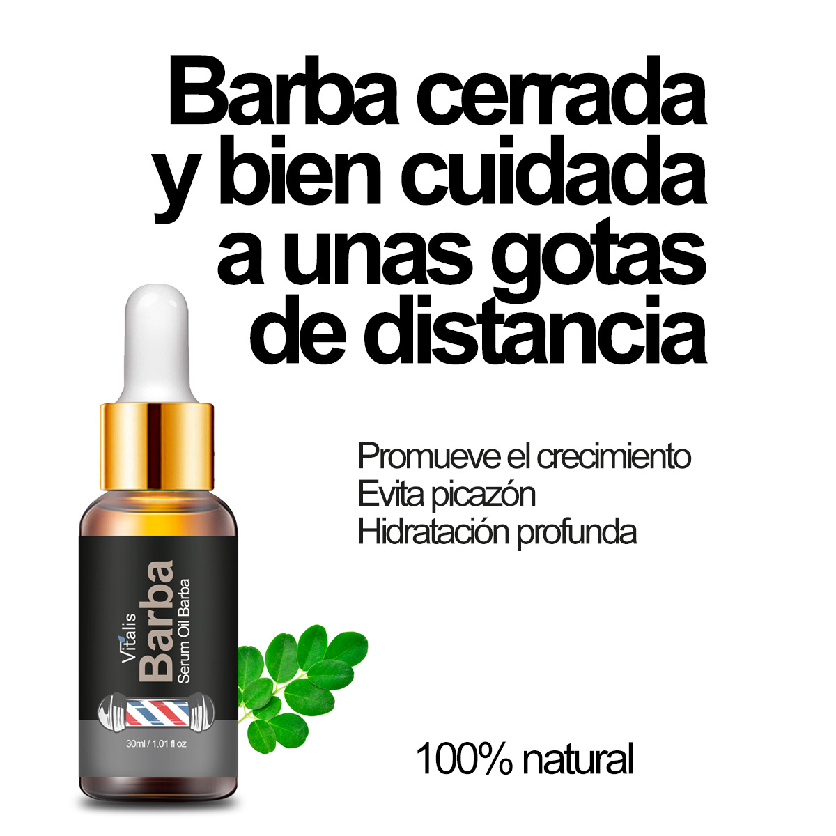 3 Esencia Aceite para Crecer Barba Bigote Natural 30ml.
