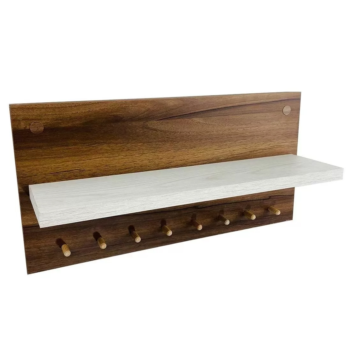 Portallaves Organizador De Pared MDF Moderno Perchero Color Nogal