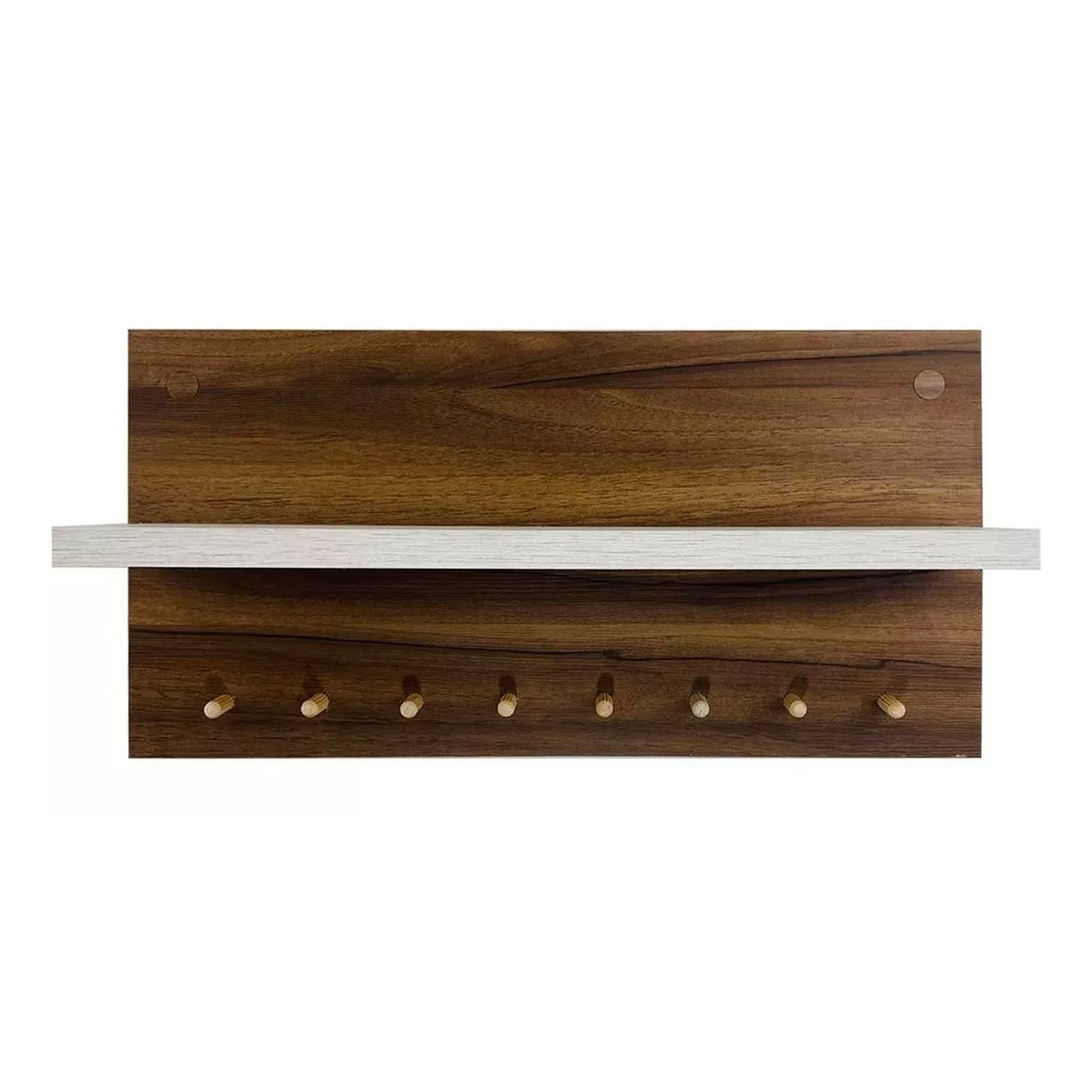 Portallaves Organizador De Pared MDF Moderno Perchero Color Nogal
