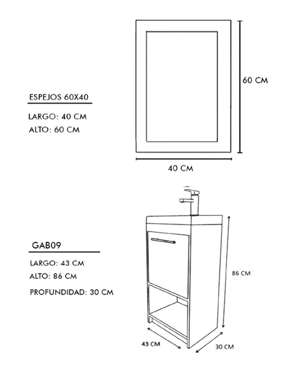 Gabinete Para Baño Con Espejo Decorativo PATTANI