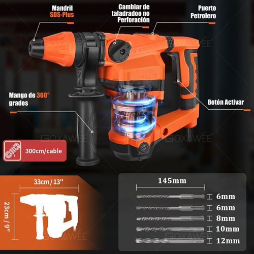Rotomartillo Concelador Goxawee Perforador Sds-plus 2200w