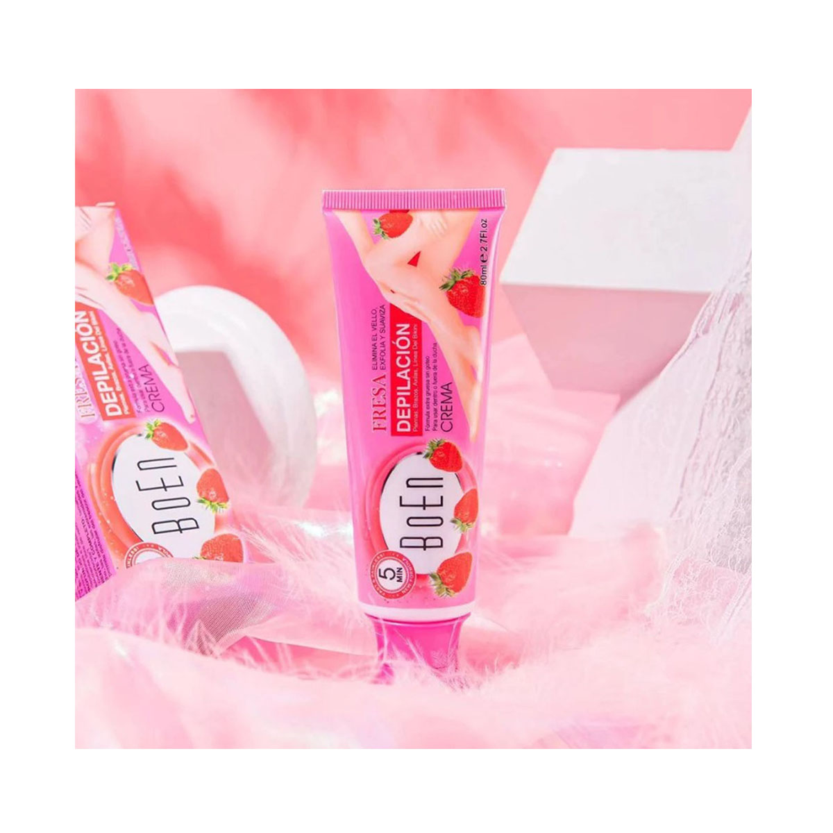 Crema Depiladora Boen Con Extracto de Fresa. DM 