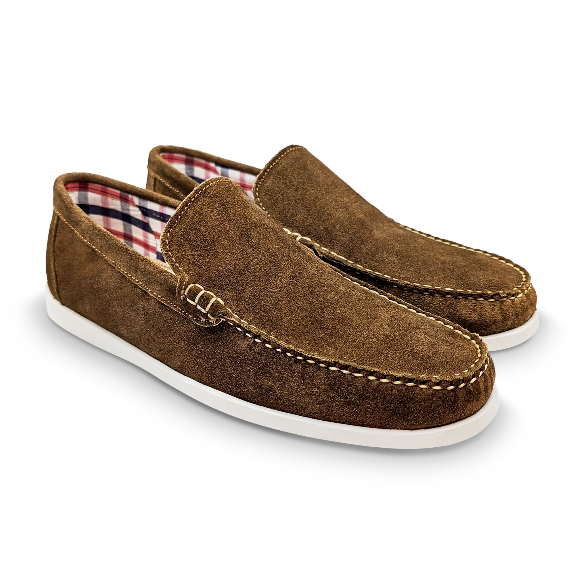 Mocasin Zapato Sneaker Tenis Hunte Casual Gamuza Blandet Hombre Cafe Claro Miel Taupe.
