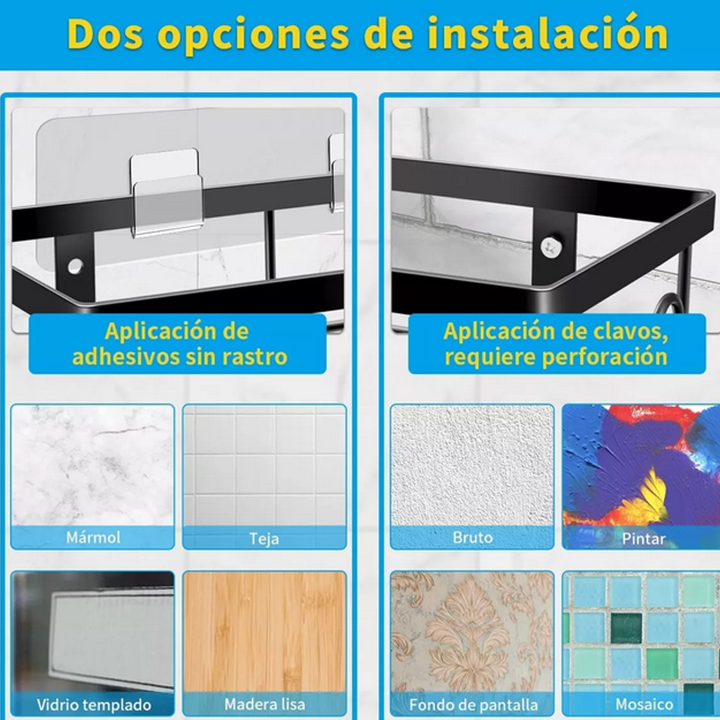 Organizadore Para Bano Estante Esquinero Cocina Pared Repisa.