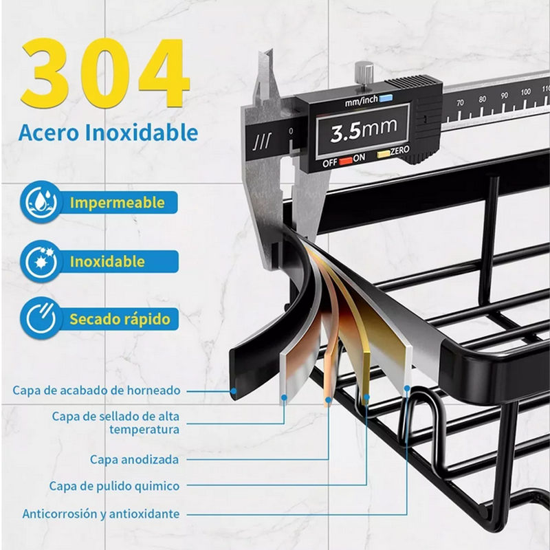 Organizadore Para Bano Estante Esquinero Cocina Pared Repisa.