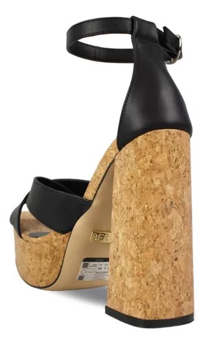 Tacones Plataformas Corcho Tiras Premium Berry 7488.