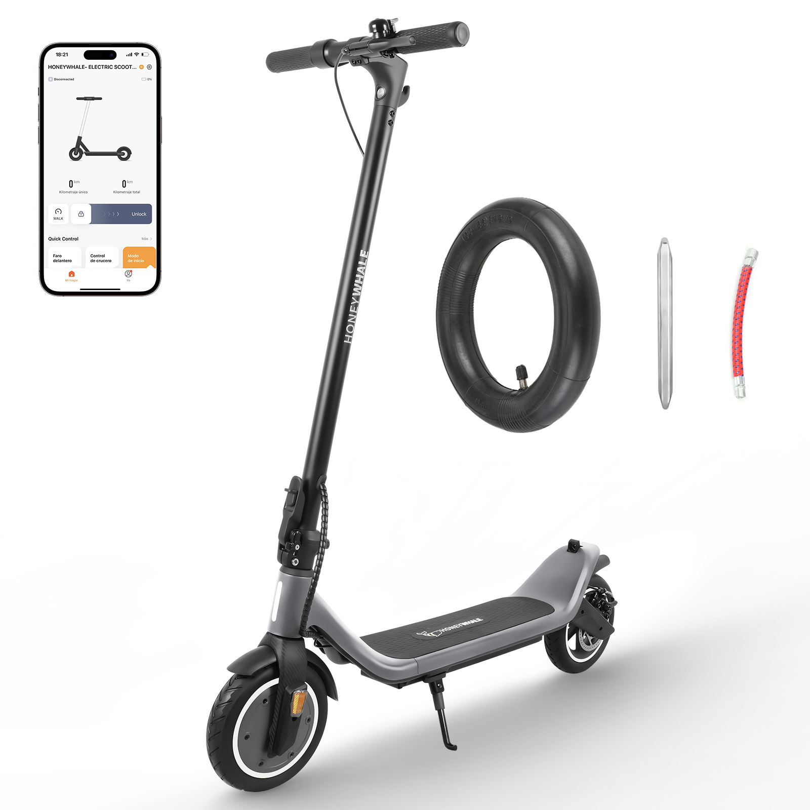 Scooter eléctrico Honey Whale M1 Gris