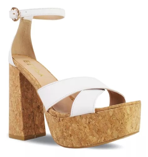 Tacones Plataformas Corcho Tiras Premium Berry 7488.