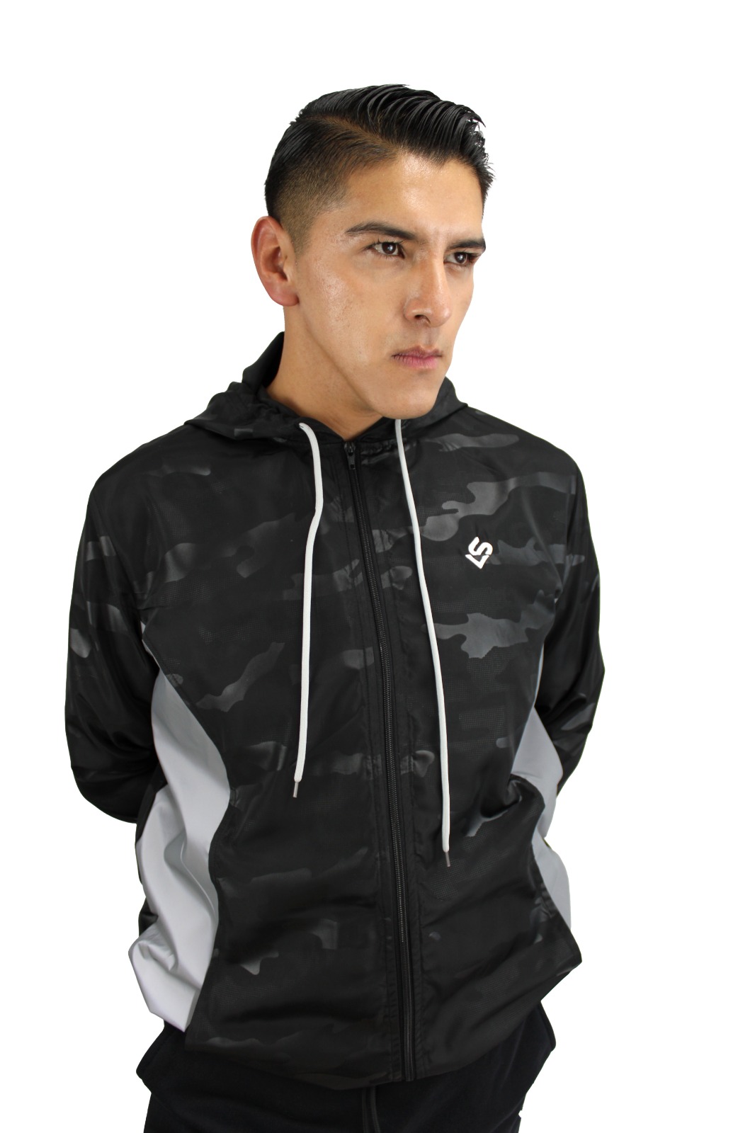 Rompevientos negro militar anti reflejante para caballero.