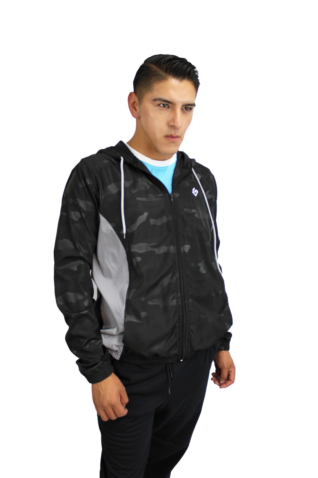 Rompevientos negro militar anti reflejante para caballero.