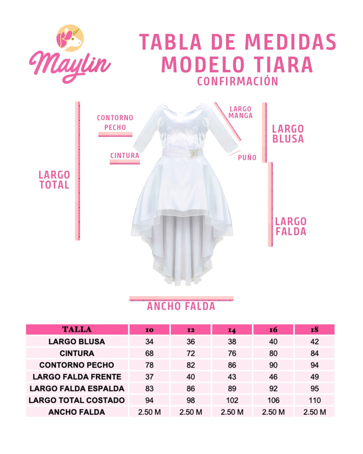 Vestido Niña Confirmacion Tiara.