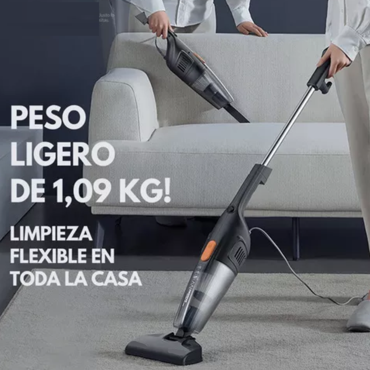 Aspiradora de mano vertical 1.2L color Negro DX115C.