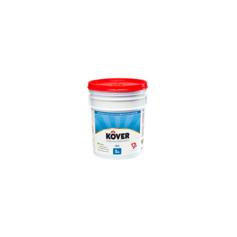 Impermeabilizante Kover Cryl Berel 5  de 19 Litros Blanco 2623-6
