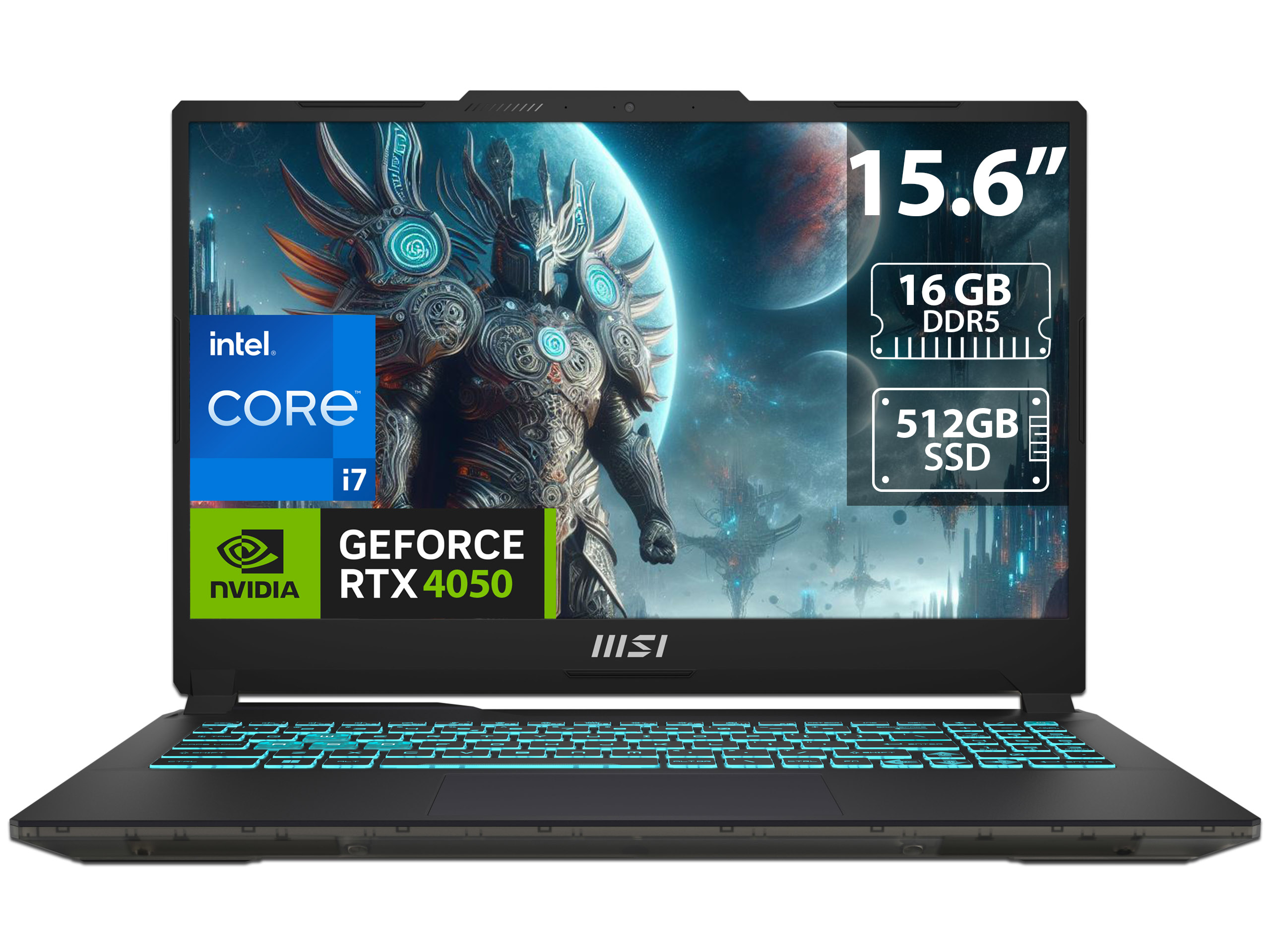 Laptop Gamer MSI Cyborg 15: Procesador Intel Core i7 13620H (hasta 4.9 GHz), Memoria de 16GB DDR5, SSD de 512GB, Pantalla de 15.6" LED, Video NVIDIA GeForce RTX 4050, S.O. Windows 11 Home (64 Bits), Teclado versión en inglés.