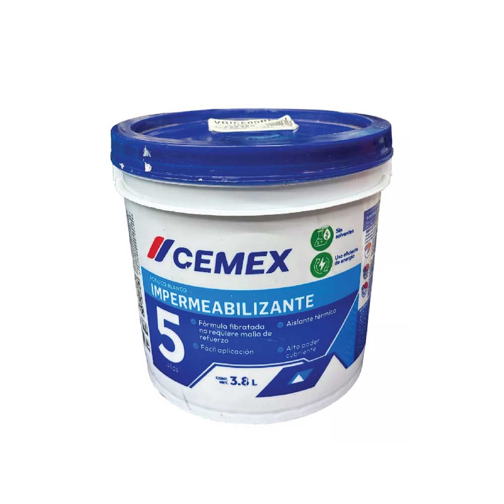 Cemex, Impermeabilizante Blanco 5 años, Galón 3.8 Lt