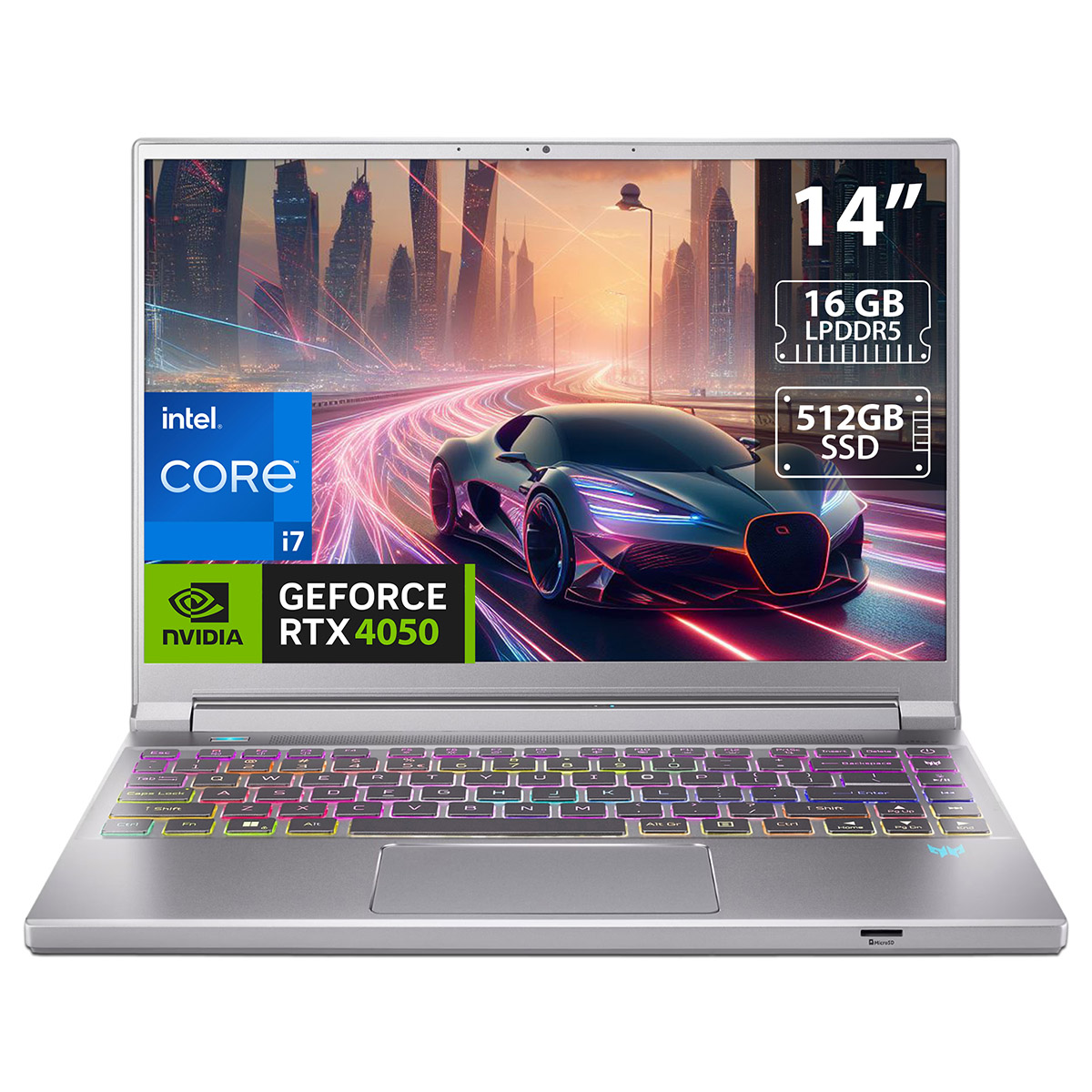 Laptop Gamer Acer Predator Triton 14: Intel Core i7 13700H, RAM 16GB LPDDR5, SSD 512GB, Pantalla 14" LED, NVIDIA GeForce RTX 4050, W11H