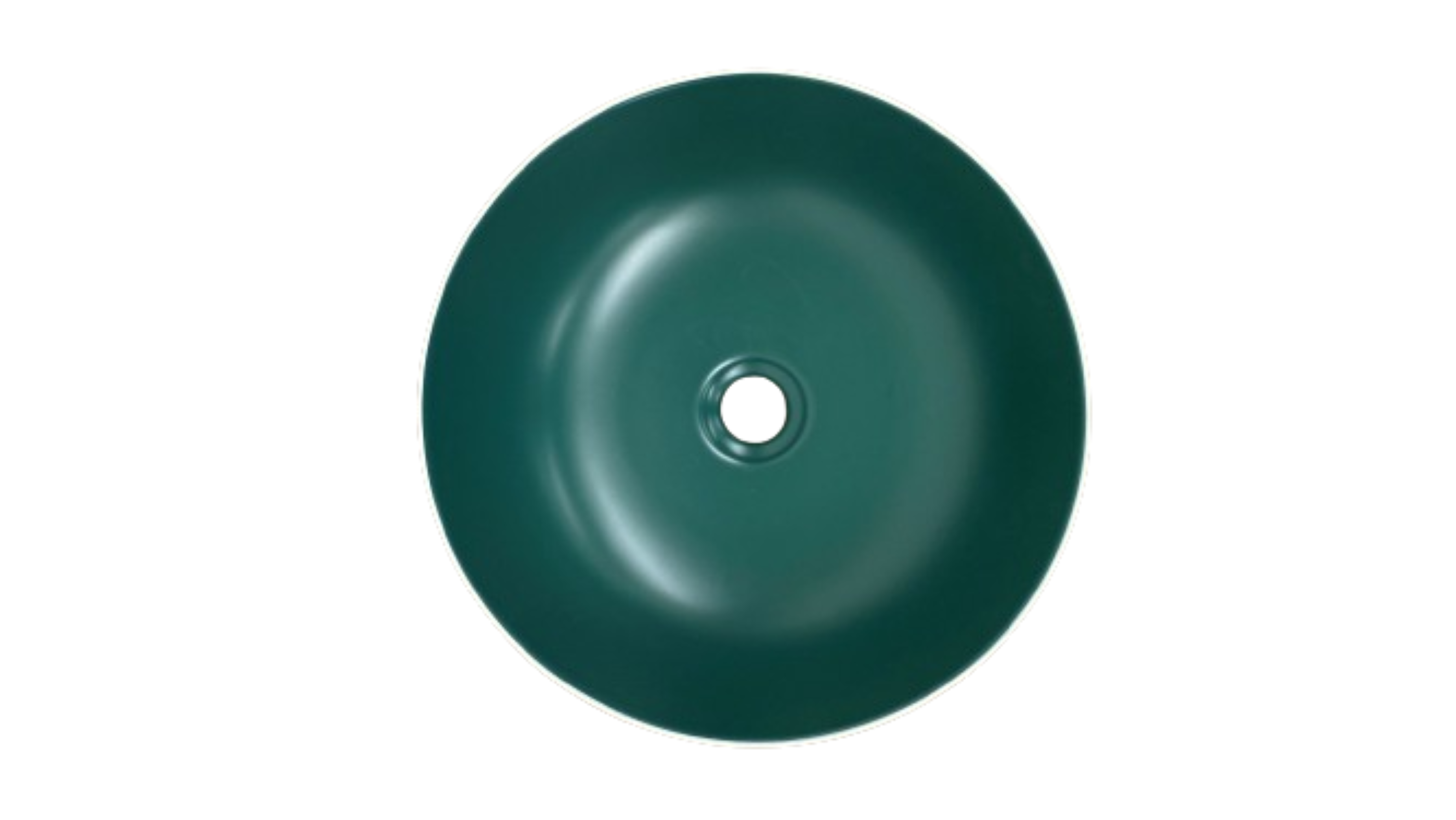 Lavabo Cerámico para Baño KAU, forma redonda color en el exterior blanco mate con textura en alto relieve y acabado rústico, esmalte verde en el interior. De sobreponer con diseño europeo ideal para todo tipo de baños. Dimensiones 400x400x135 mm