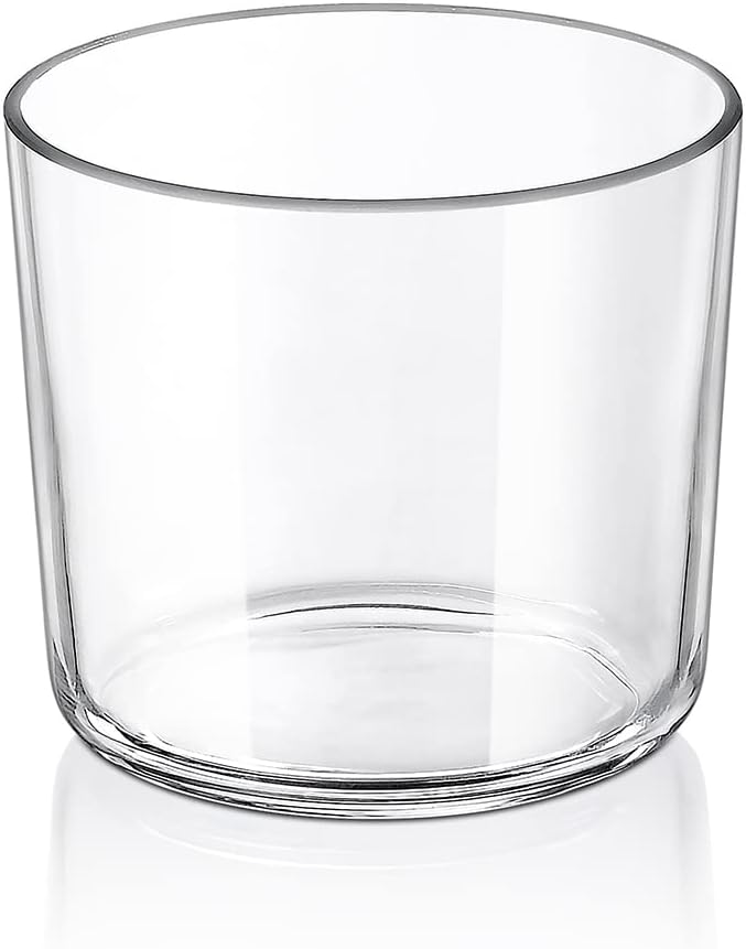 A Borgonovo | Olimpia Juego de Botella y Vaso de Vidrio Polka para Mesa de Noche 1 l | Botellas de vidrio | Jarra de Vidrio | Jarra y Vaso | Para agua, jugo, leche, limonada..