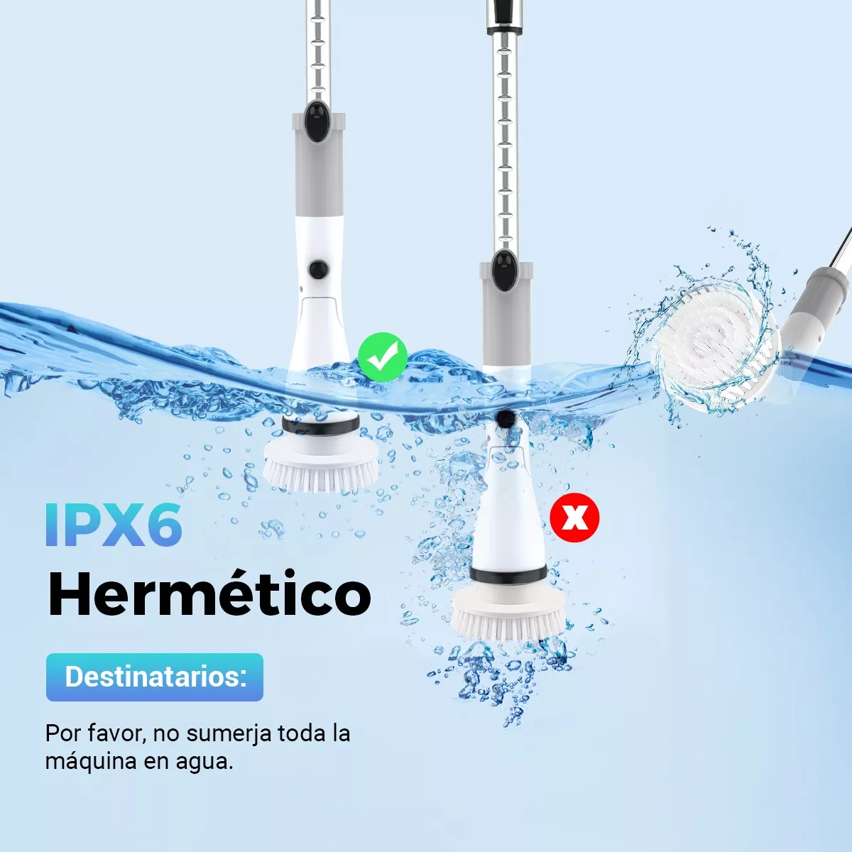 Cepillo Limpiador De Baño, Eléctrico/inalámbrico/giratorio.