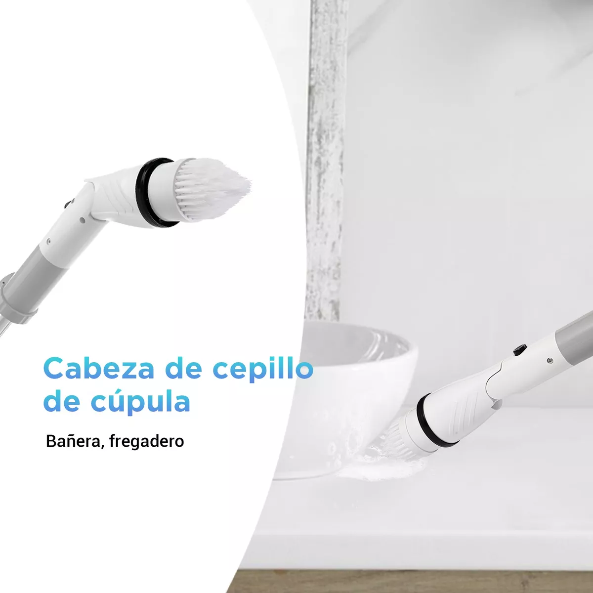 Cepillo Limpiador De Baño, Eléctrico/inalámbrico/giratorio.