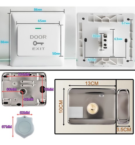 Chapa Cerradura Electrica Control Rfid Acceso Inteligente.