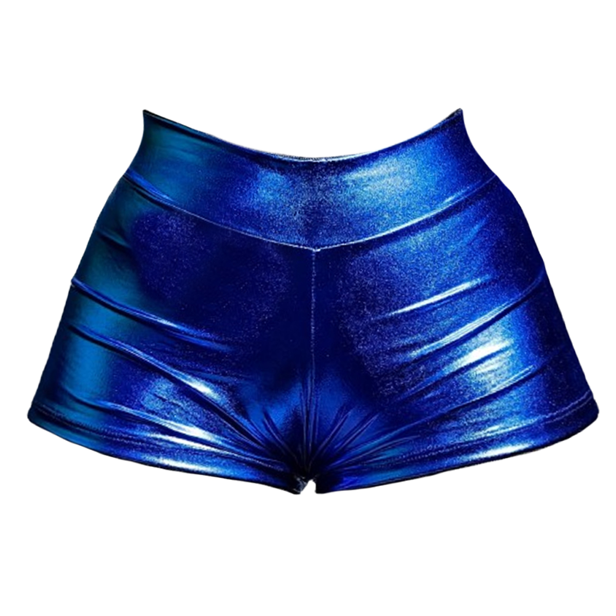 SHORT MUJER VINIL METALICO AZUL