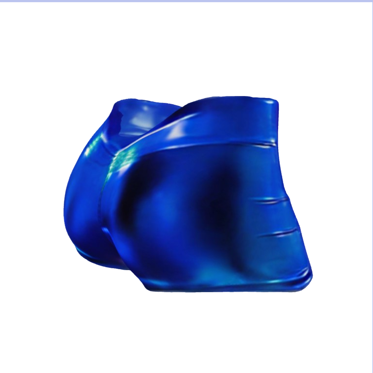 SHORT MUJER VINIL METALICO AZUL.