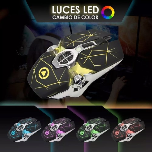 Kit Mouse Teclado C/luces Led Silenciosas Computadora Laptop Teclado Negro/naranja