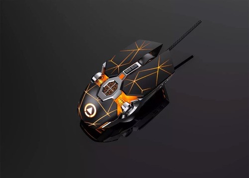 Kit Mouse Teclado C/luces Led Silenciosas Computadora Laptop Teclado Negro/naranja