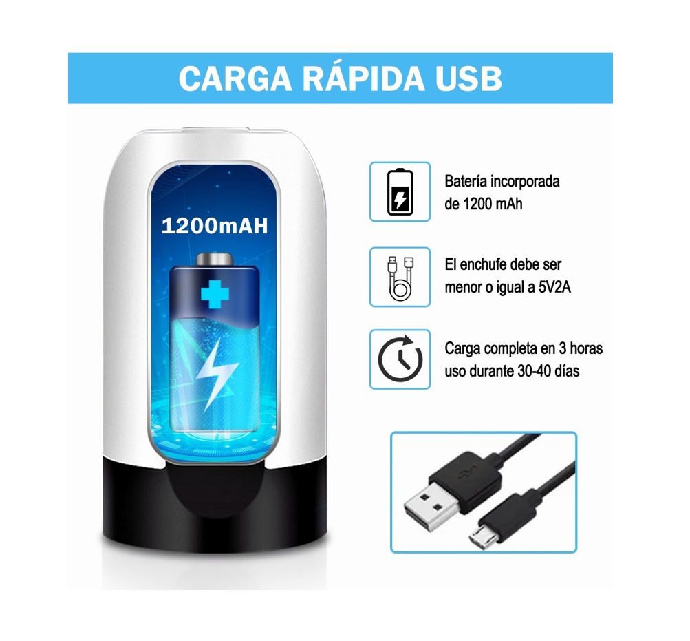 Dispensador De Agua Eléctrico Recargable, Usb, Bomba De Agua.
