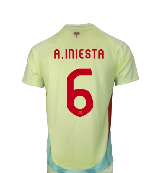 Nuevo! Jersey España 2024/2025 Visita Amarilla Andres Iniesta 6 Talla XL.