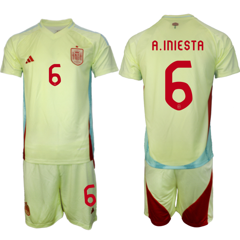 Nuevo! Jersey España 2024/2025 Visita Amarilla Andres Iniesta 6 Talla XL.