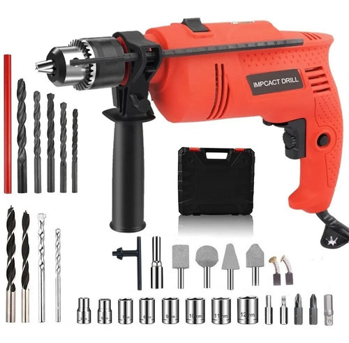 Taladro Rotomartillo 1/2'' Prof 710w Professional Set+brocas Color Naranja