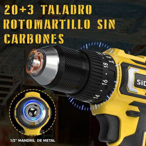 Taladros Rotomartillo Inalámbricos Sidsys Sin Carbones 4.0ah