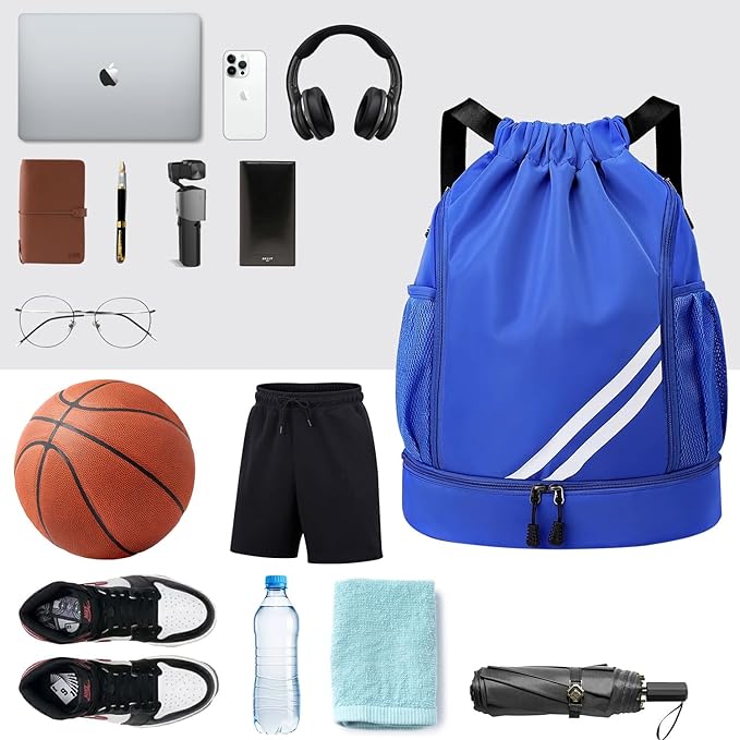 SYCYKA Bolsas de Cuerdas para el Gimnasio, Mochila de Cordón, Bolsas de Cuerdas, Repelente al Agua Bolsa de Natación de Nylon Estudiantes Escuela Mochila Cuerda para el Gimnasio Compras Deporte Yoga.