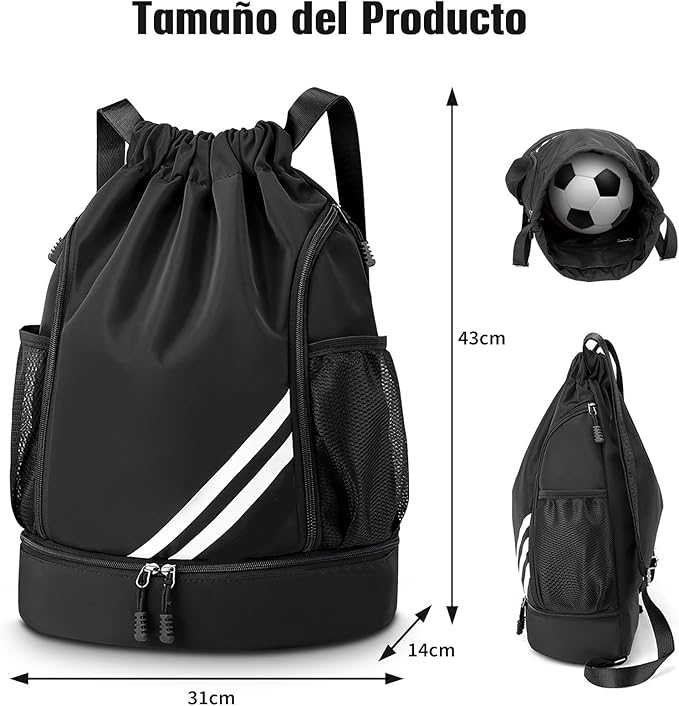 SYCYKA Bolsas de Cuerdas para el Gimnasio, Mochila de Cordón, Bolsas de Cuerdas, Repelente al Agua Bolsa de Natación de Nylon Estudiantes Escuela Mochila Cuerda para el Gimnasio Compras Deporte Yoga.
