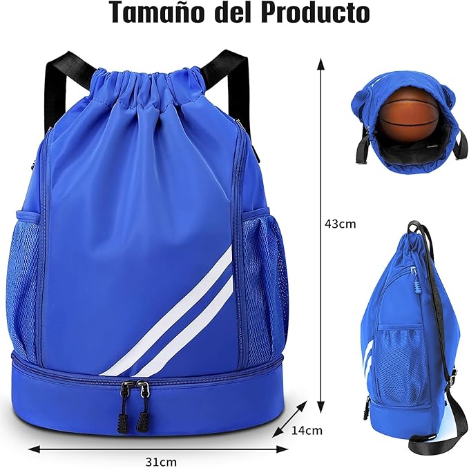 SYCYKA Bolsas de Cuerdas para el Gimnasio, Mochila de Cordón, Bolsas de Cuerdas, Repelente al Agua Bolsa de Natación de Nylon Estudiantes Escuela Mochila Cuerda para el Gimnasio Compras Deporte Yoga.