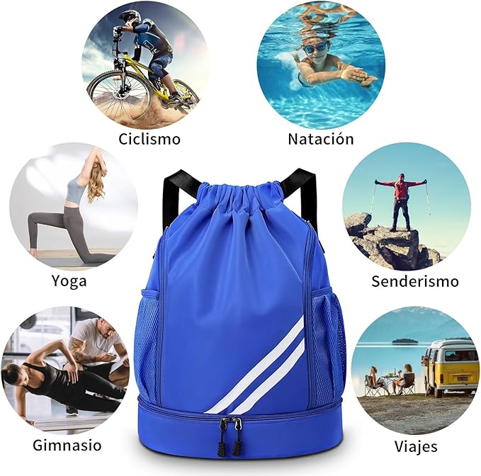 SYCYKA Bolsas de Cuerdas para el Gimnasio, Mochila de Cordón, Bolsas de Cuerdas, Repelente al Agua Bolsa de Natación de Nylon Estudiantes Escuela Mochila Cuerda para el Gimnasio Compras Deporte Yoga.