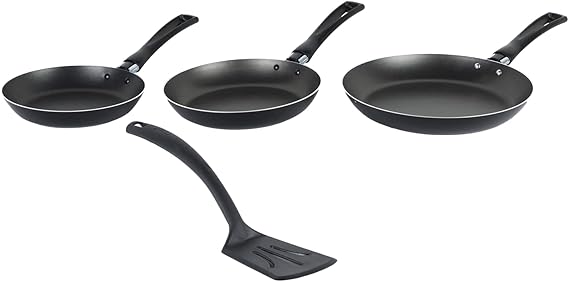 A Ekco Juego de Sartenes Color Negro Con Antiadherente Duraflon Hechos de Aluminio.