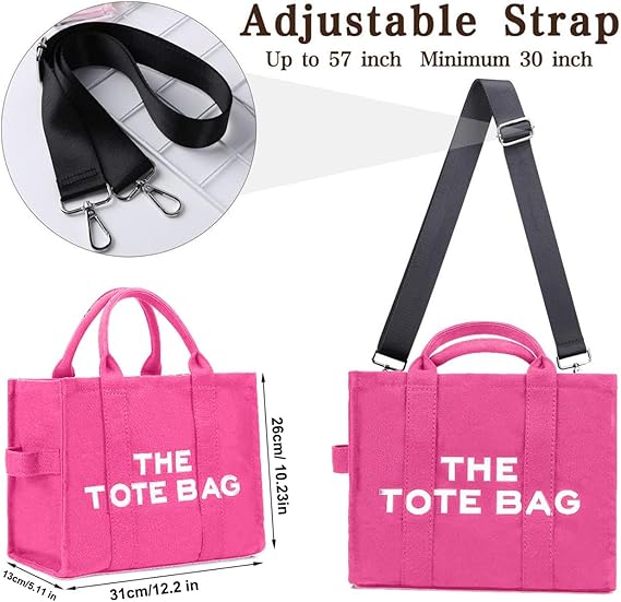 A MCSWSEE Bolsos de Mujer, Bolso de Lona con Cremallera Multibolsillos, Totes para Mujer con Puede Hombro/Crossbody, Bolsas de Lona para Mujer Bolso de Mano con Cierre para Escuela, Viajes.